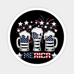 Beer American Flag Magnet